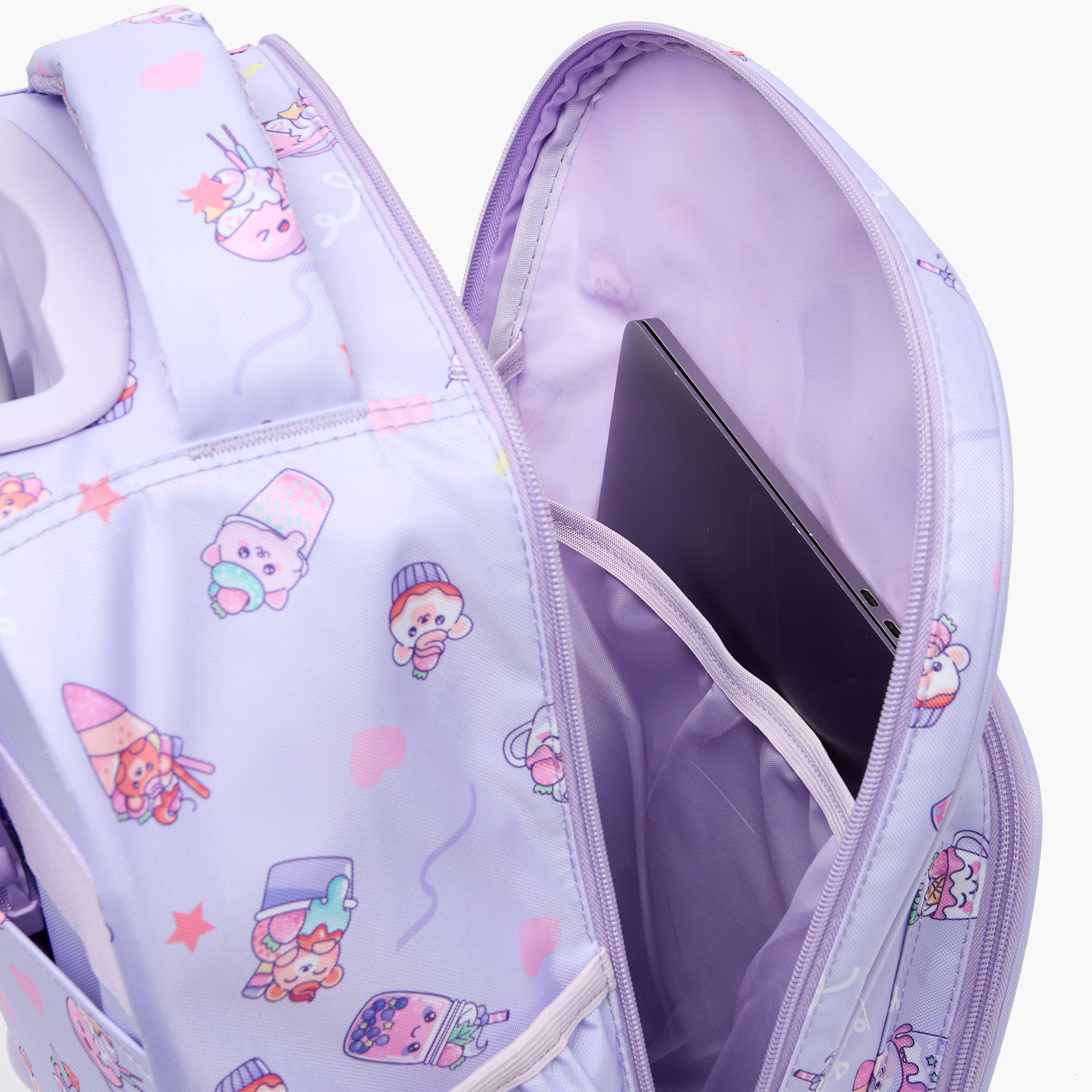 New Expressions Printed 3-Piece Trolley Backpack Set for Girls 8-13 Years with Lunch Bag - 18 inches-school-bagsandbackpacks-trolleybags-image-9