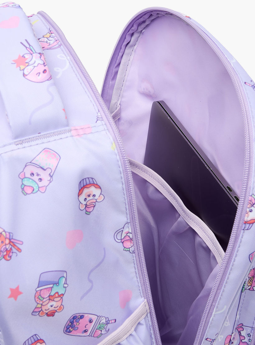 New Expressions Printed 3-Piece Trolley Backpack Set for Girls 8-13 Years with Lunch Bag - 18 inches-school-bagsandbackpacks-trolleybags-image-9