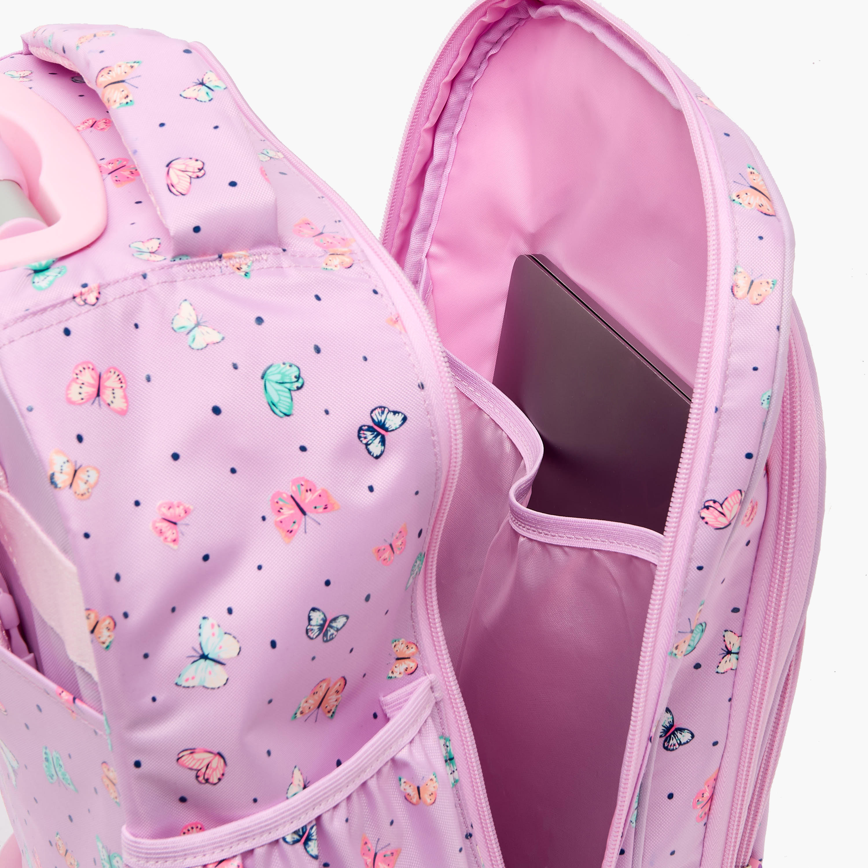 New Expressions Printed 3-Piece Trolley Backpack Set for Girls 8-13 Years with Lunch Bag - 18 inches-school-bagsandbackpacks-trolleybags-image-10