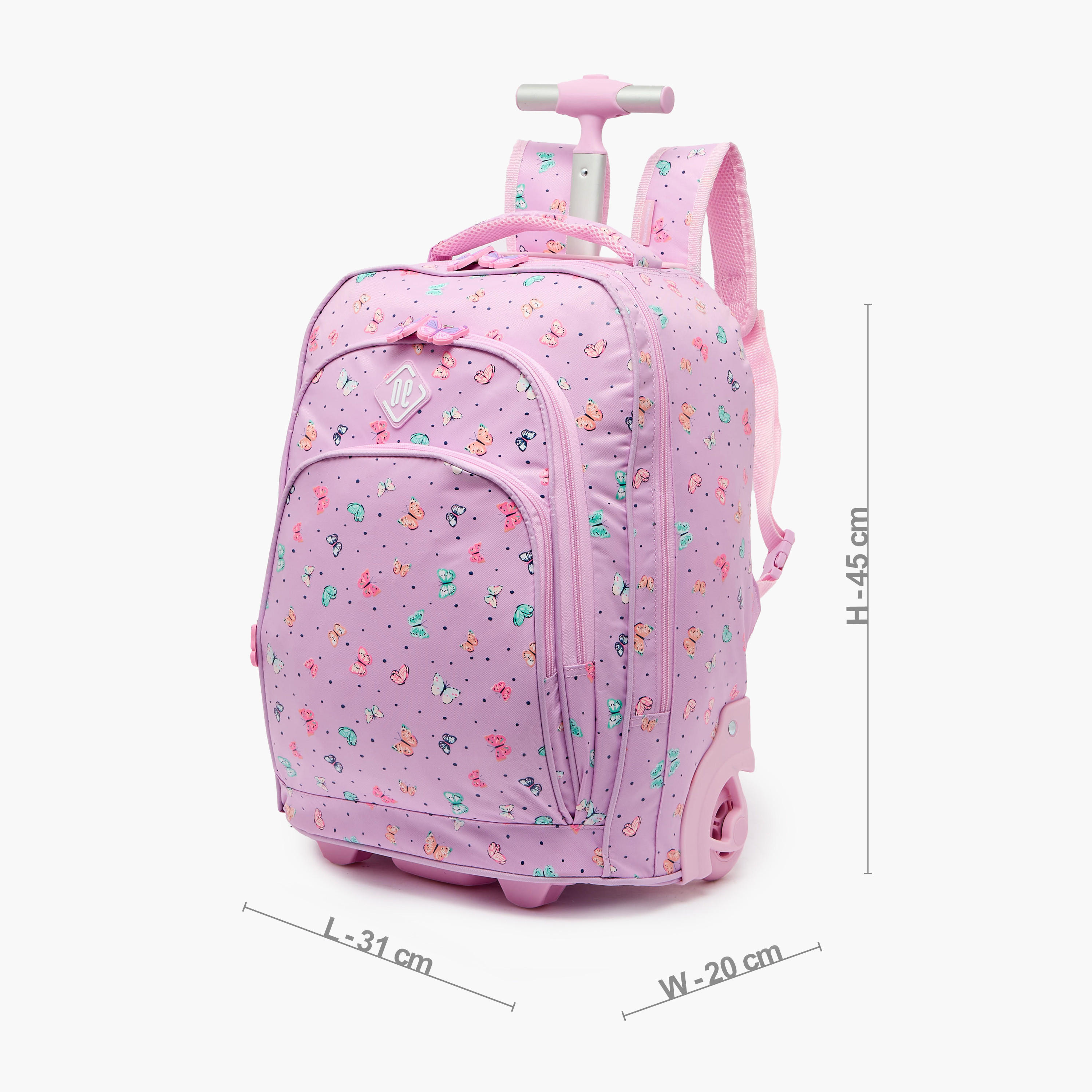 New Expressions Printed 3-Piece Trolley Backpack Set for Girls 8-13 Years with Lunch Bag - 18 inches-school-bagsandbackpacks-trolleybags-image-11