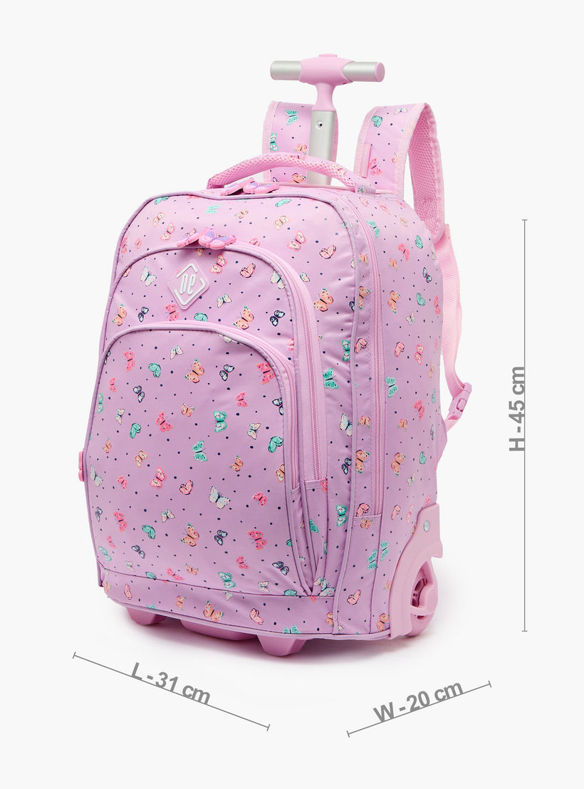 New Expressions Printed 3-Piece Trolley Backpack Set for Girls 8-13 Years with Lunch Bag - 18 inches-school-bagsandbackpacks-trolleybags-image-11