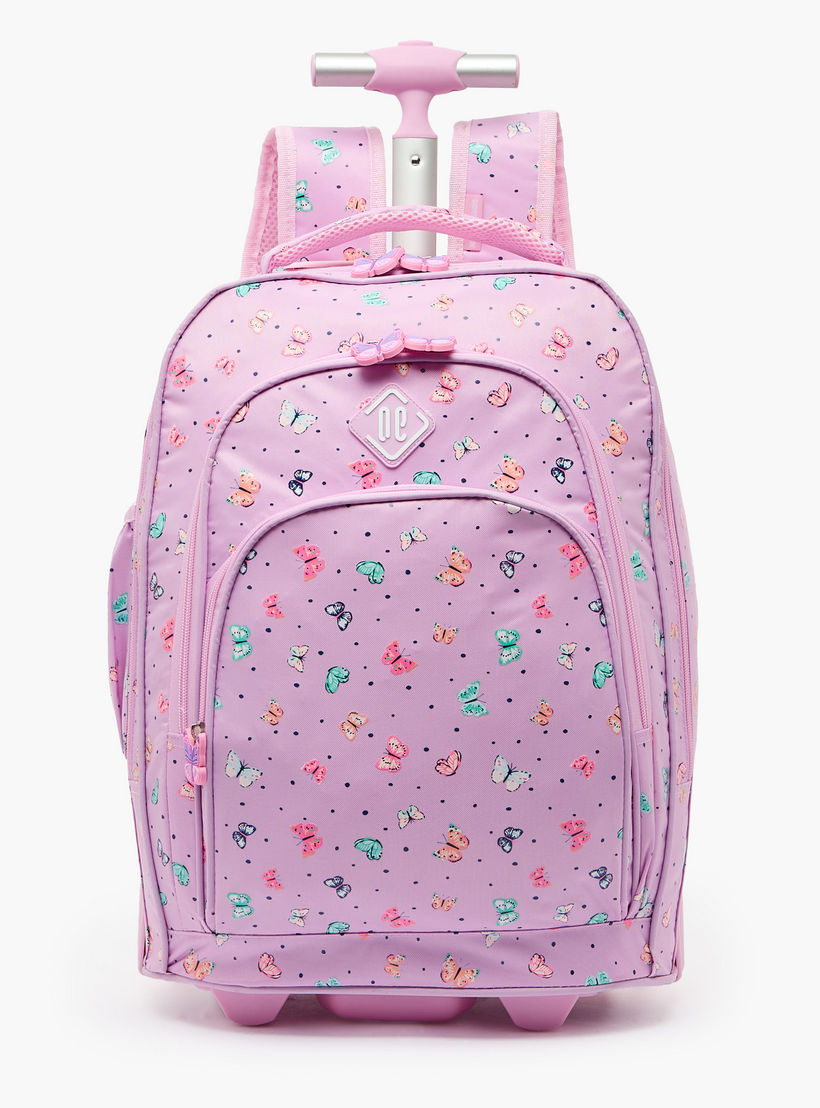 New Expressions Printed 3-Piece Trolley Backpack Set for Girls 8-13 Years with Lunch Bag - 18 inches-school-bagsandbackpacks-trolleybags-image-5