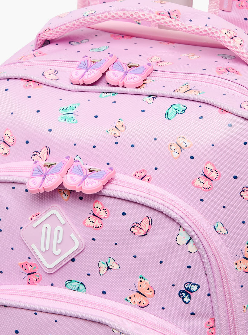 New Expressions Printed 3-Piece Trolley Backpack Set for Girls 8-13 Years with Lunch Bag - 18 inches-school-bagsandbackpacks-trolleybags-image-7