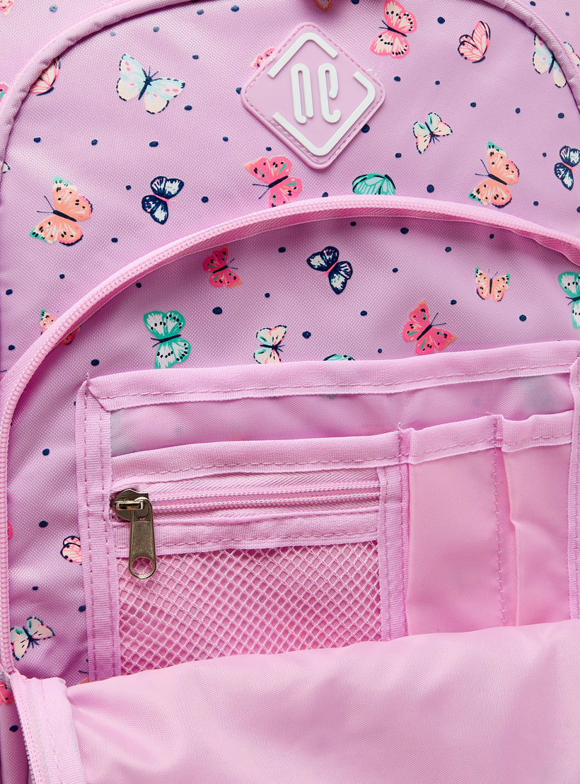 New Expressions Printed 3-Piece Trolley Backpack Set for Girls 8-13 Years with Lunch Bag - 18 inches-school-bagsandbackpacks-trolleybags-image-8