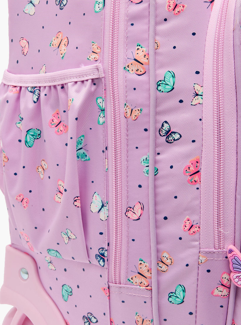 New Expressions Printed 3-Piece Trolley Backpack Set for Girls 8-13 Years with Lunch Bag - 18 inches-school-bagsandbackpacks-trolleybags-image-9