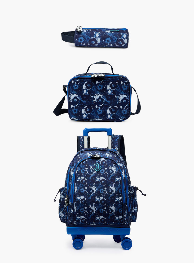 New Expressions Printed 3-Piece Trolley Backpack Set for Boys 8-13 Years with Lunch Bag - 18 inches-school-bagsandbackpacks-sets-image-2