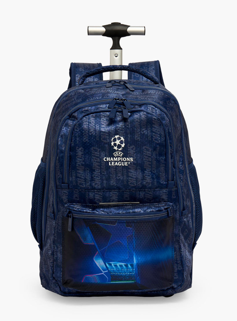Champions League Printed Trolley Backpack for Boys 8-13 Years with Adjustable Straps - 20 inches-school-bagsandbackpacks-trolleybags-image-1
