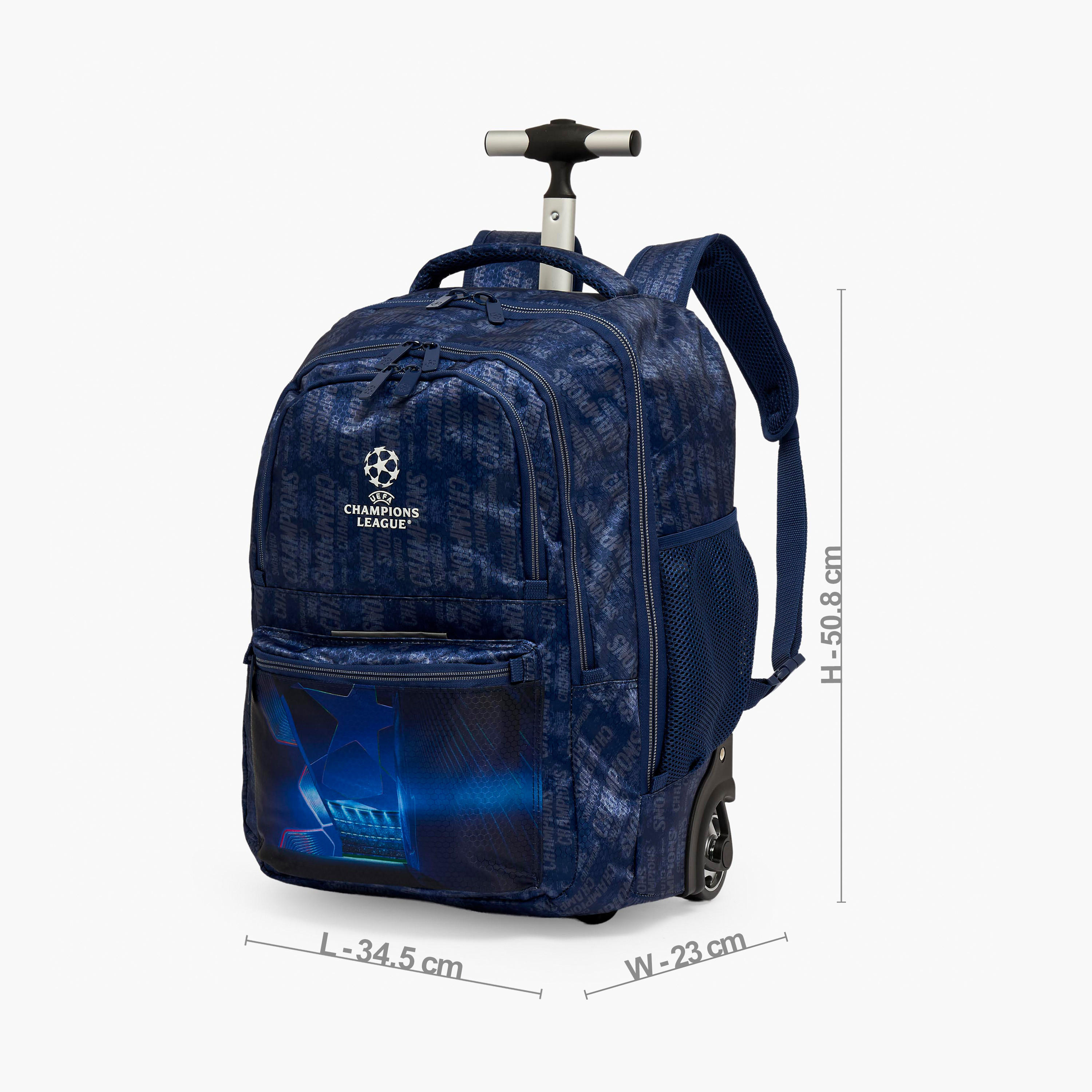 Champions League Printed Trolley Backpack for Boys 8-13 Years with Adjustable Straps - 20 inches-school-bagsandbackpacks-trolleybags-image-9