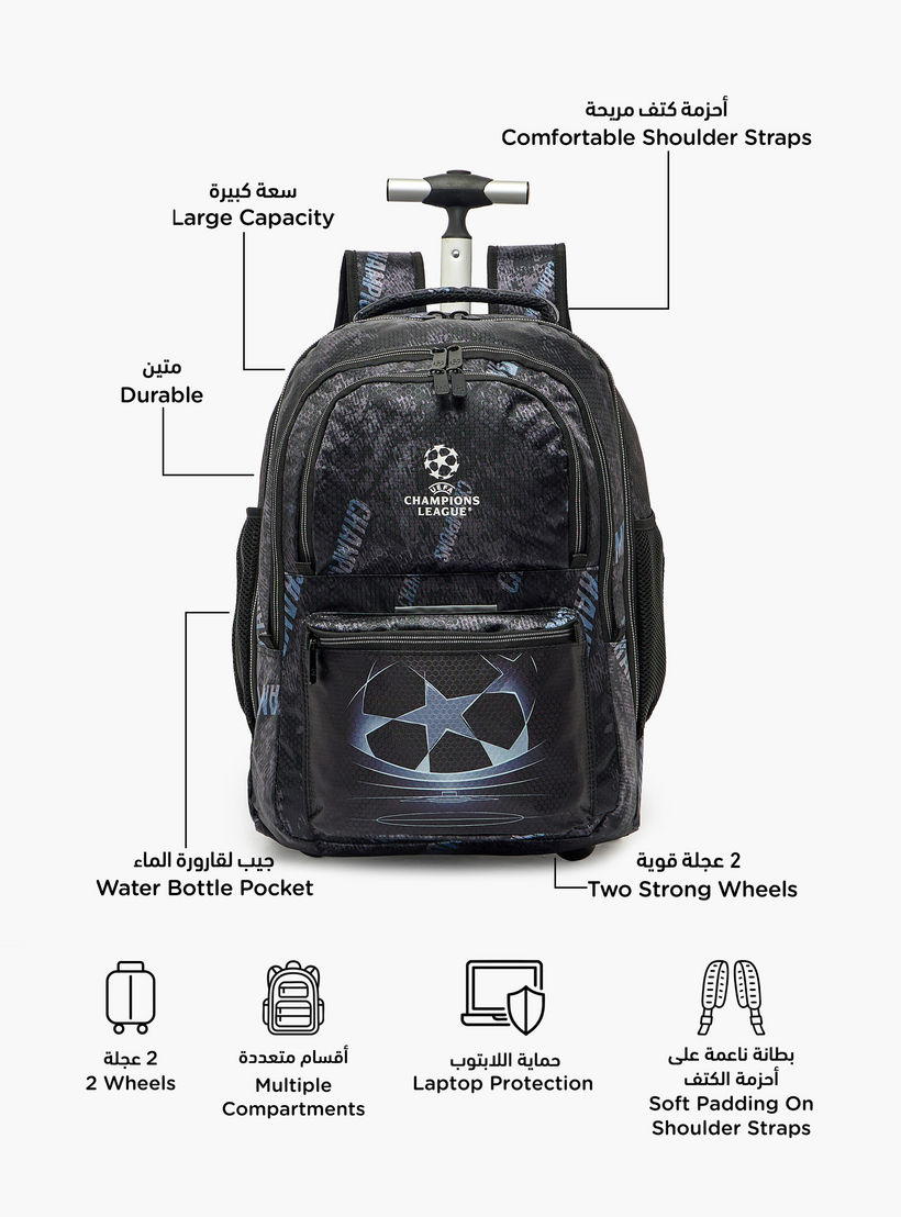 Champions League Printed Trolley Backpack for Boys 8-13 Years with Retractable Handle - 20 inches-school-bagsandbackpacks-trolleybags-image-2