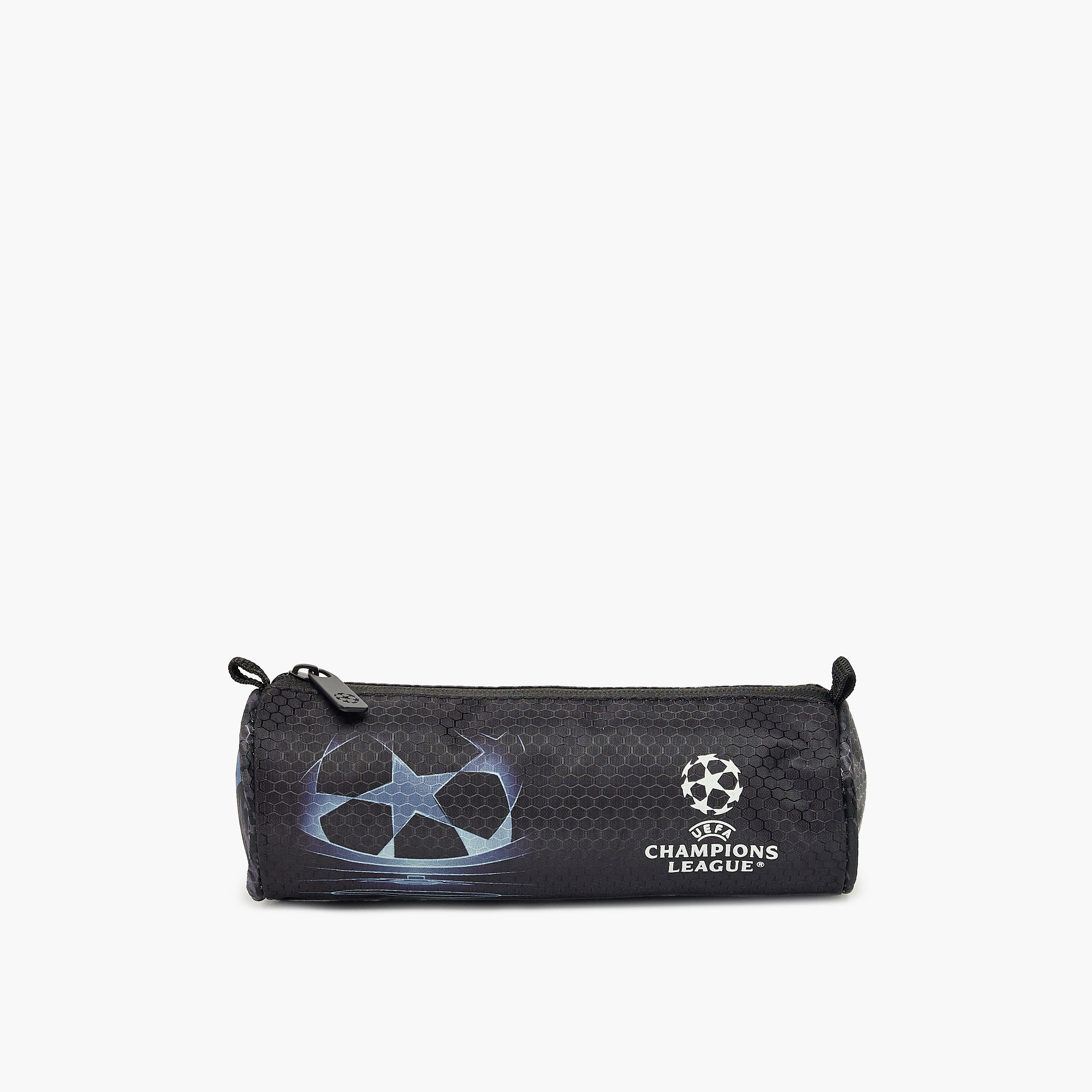 Champions League Football Print Pencil Pouch with Zip Closure-school-stationery-pencilcases-image-1