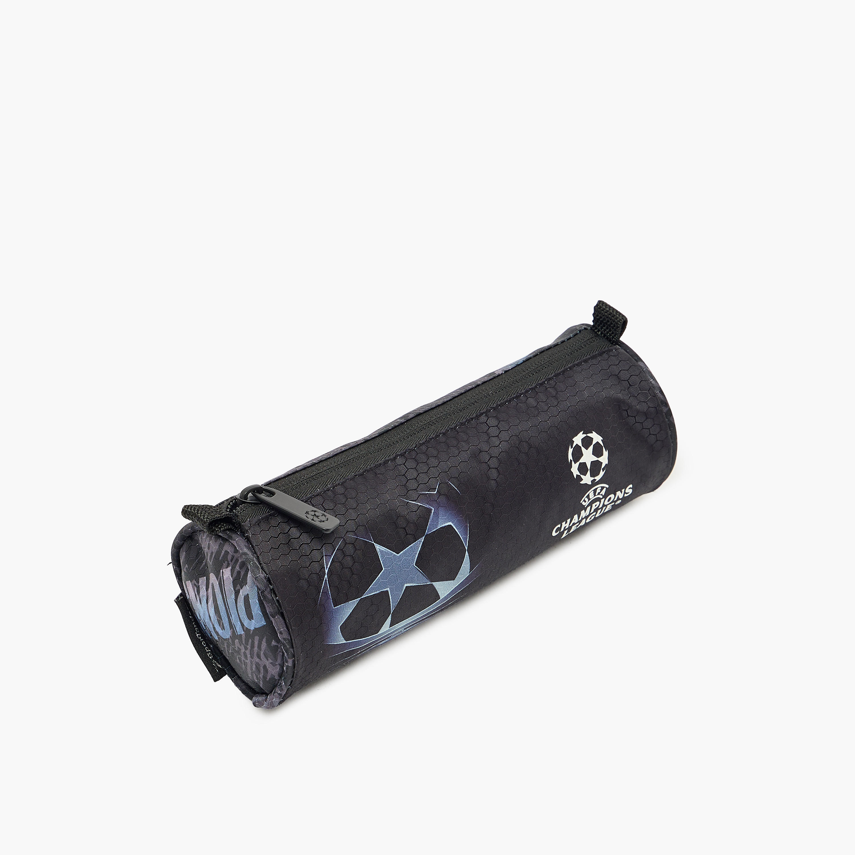 Champions League Football Print Pencil Pouch with Zip Closure-school-stationery-pencilcases-image-2