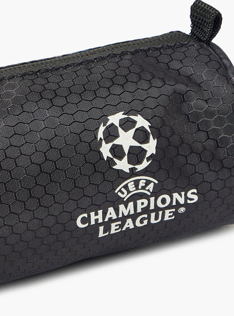 Champions League Football Print Pencil Pouch with Zip Closure-school-stationery-pencilcases-image-5