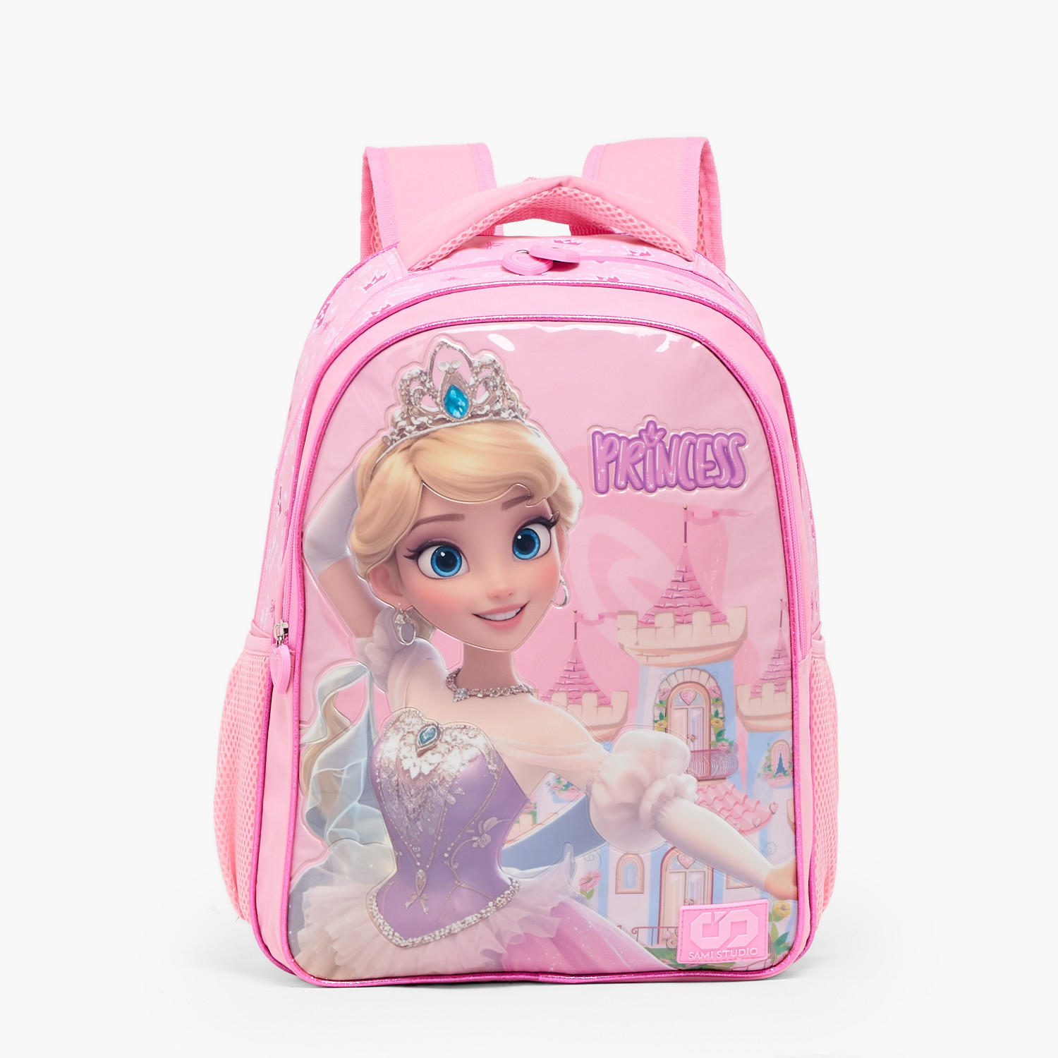 طقم شنطة ظهر بتصميم أميرة 5 قطع مع شنطة غداء للبنات 5 - 8 سنوات من سامي ستوديو - 16 بوصة-school-bagsandbackpacks-backpacks-image-4