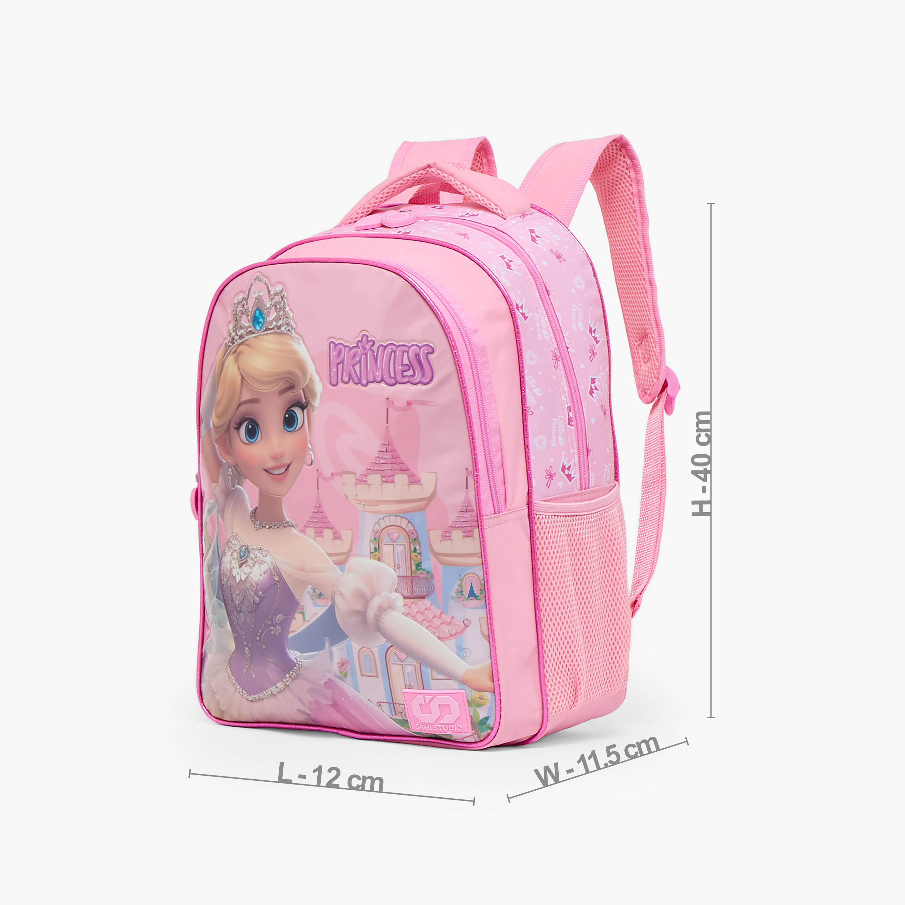 طقم شنطة ظهر بتصميم أميرة 5 قطع مع شنطة غداء للبنات 5 - 8 سنوات من سامي ستوديو - 16 بوصة-school-bagsandbackpacks-backpacks-image-8