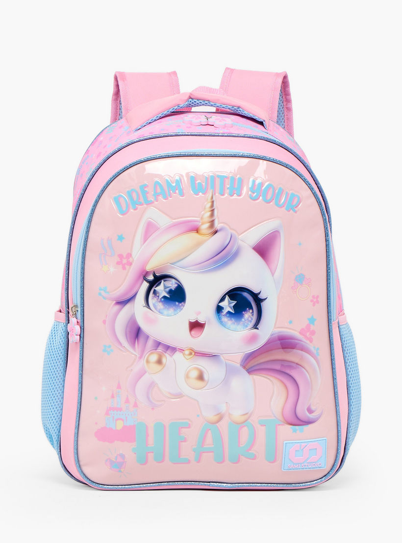 SAMI STUDIO Unicorn Print 5-Piece School Backpack Set for Girls 5-8 Years with Lunch Bag - 16 inches-school-bagsandbackpacks-backpacks-image-4