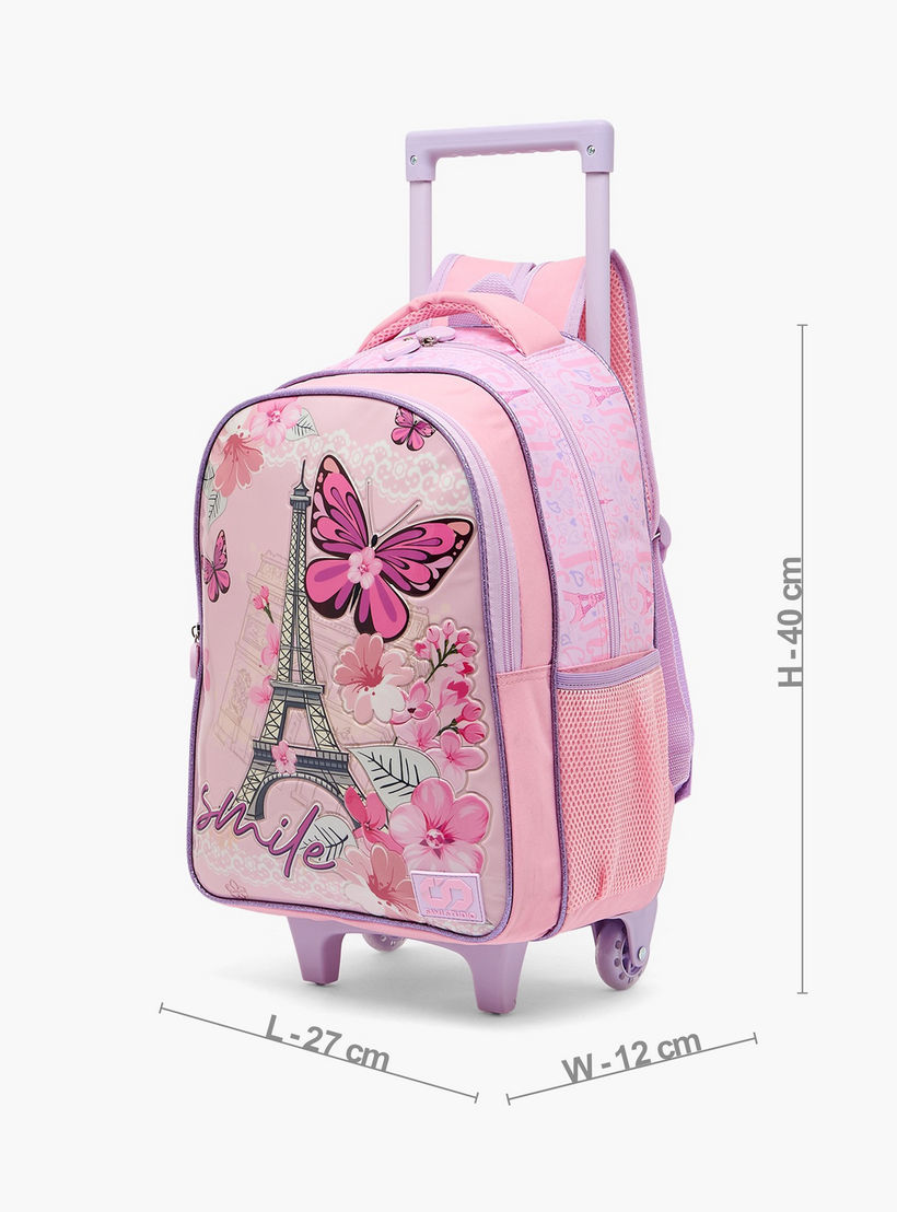 SAMI STUDIO Paris Print 5-Piece School Trolley Bag Set for Girls 5-8 Years with Lunch Box -16 inches-school-bagsandbackpacks-trolleybags-image-10