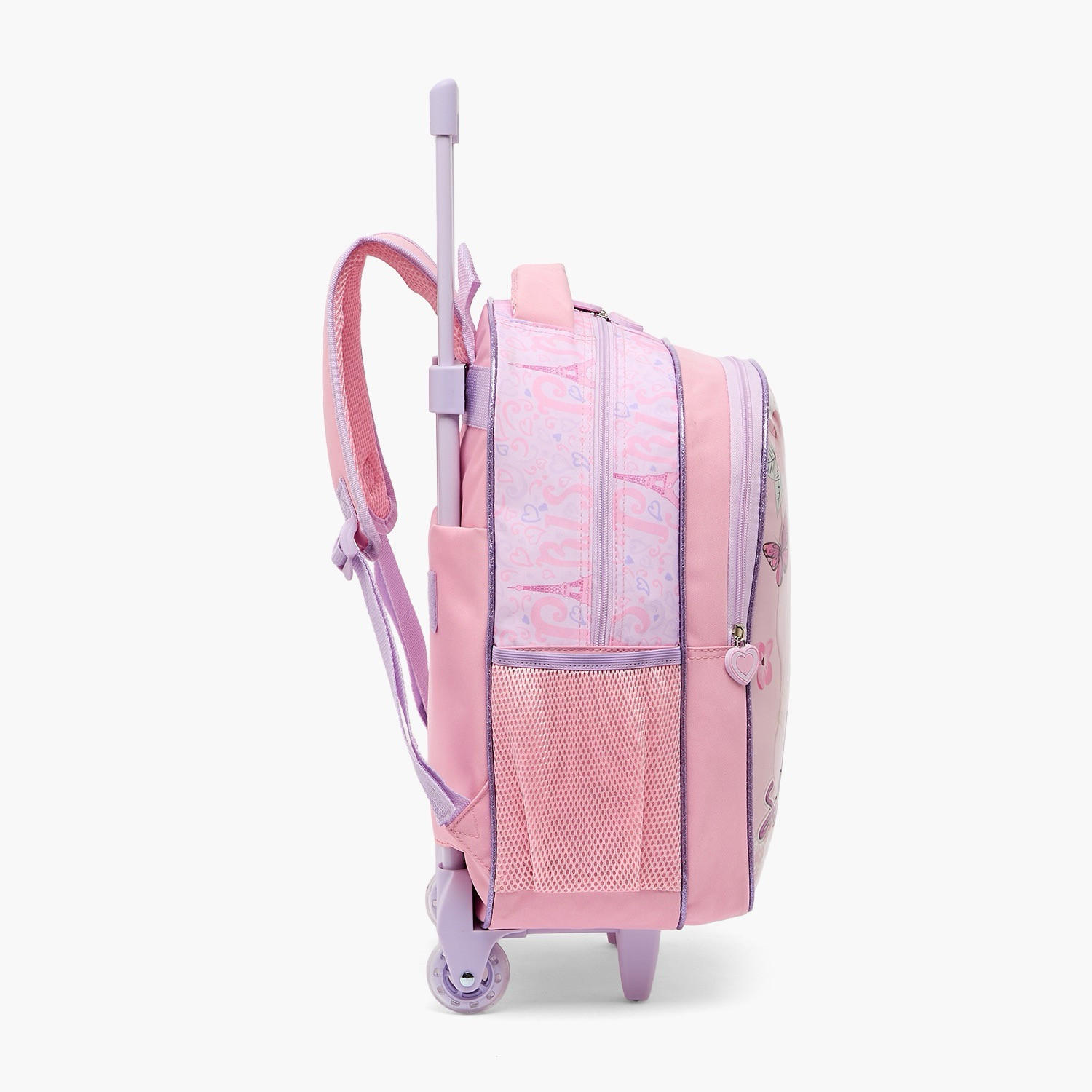 SAMI STUDIO Paris Print 5-Piece School Trolley Bag Set for Girls 5-8 Years with Lunch Box -16 inches-school-bagsandbackpacks-trolleybags-image-11