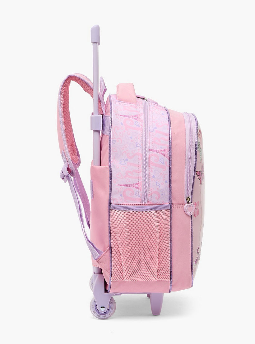 SAMI STUDIO Paris Print 5-Piece School Trolley Bag Set for Girls 5-8 Years with Lunch Box -16 inches-school-bagsandbackpacks-trolleybags-image-11
