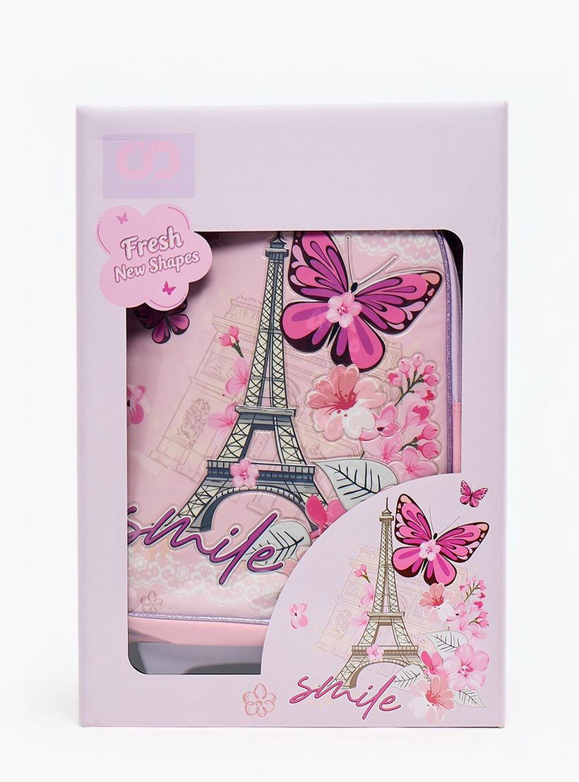 SAMI STUDIO Paris Print 5-Piece School Trolley Bag Set for Girls 5-8 Years with Lunch Box -16 inches-school-bagsandbackpacks-trolleybags-image-21