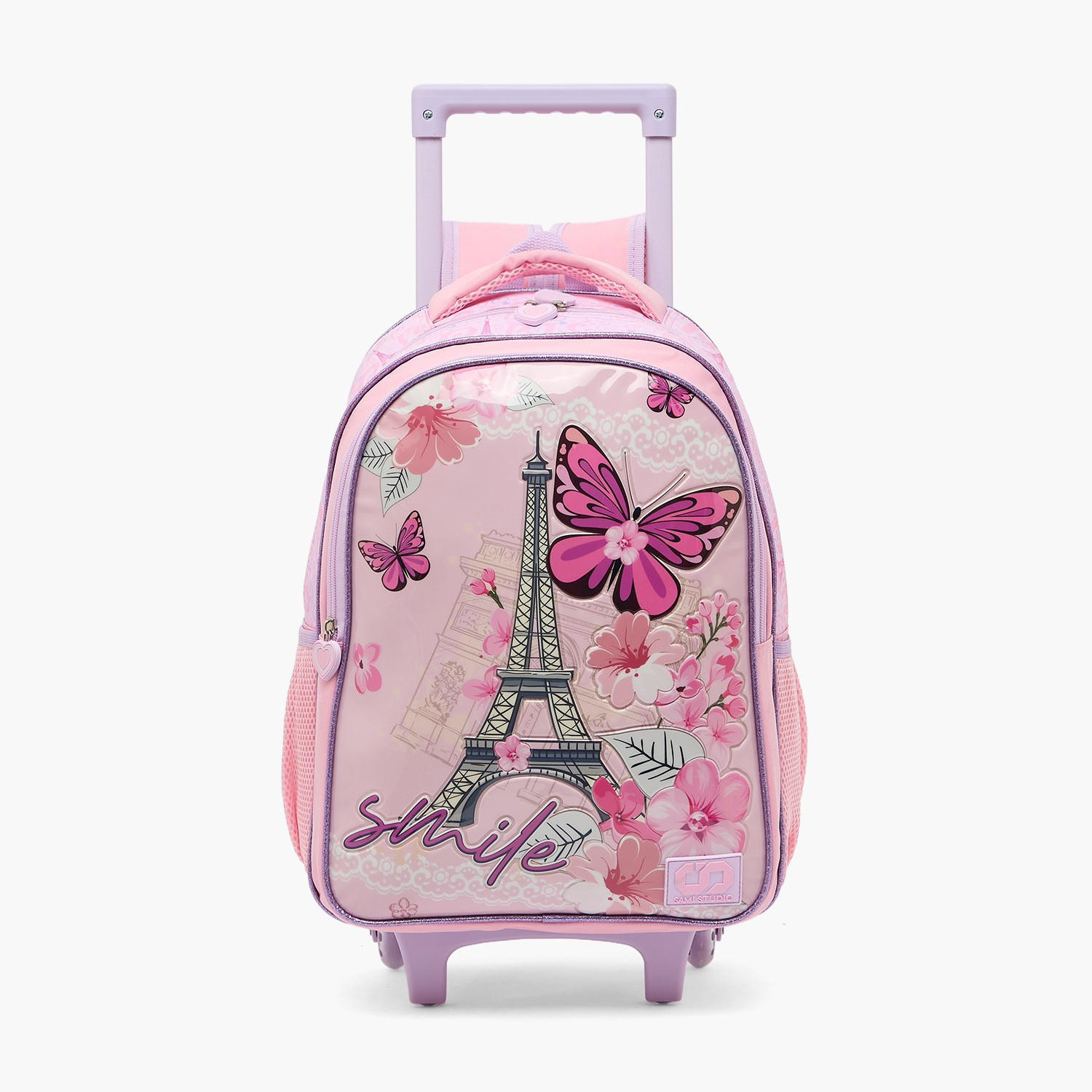 SAMI STUDIO Paris Print 5-Piece School Trolley Bag Set for Girls 5-8 Years with Lunch Box -16 inches-school-bagsandbackpacks-trolleybags-image-4