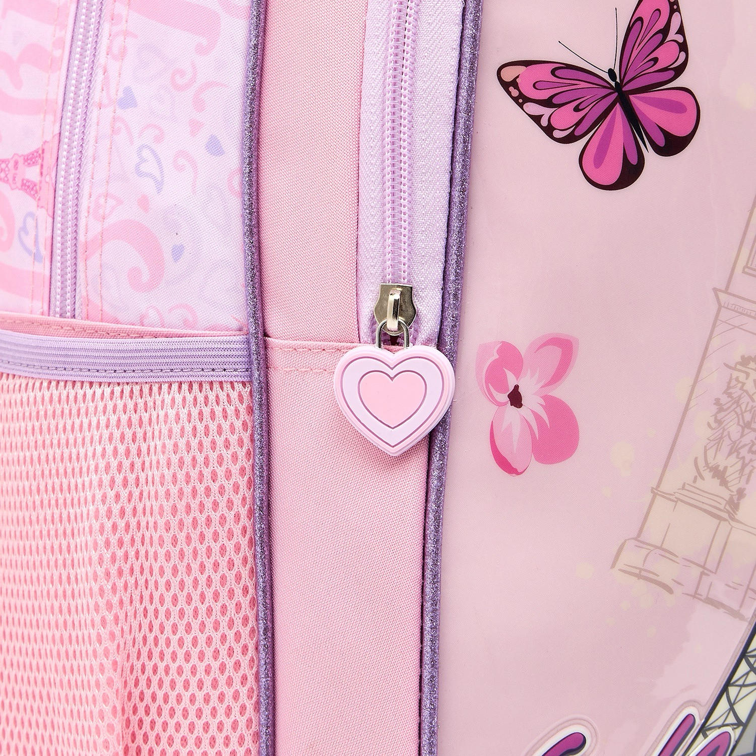 SAMI STUDIO Paris Print 5-Piece School Trolley Bag Set for Girls 5-8 Years with Lunch Box -16 inches-school-bagsandbackpacks-trolleybags-image-6