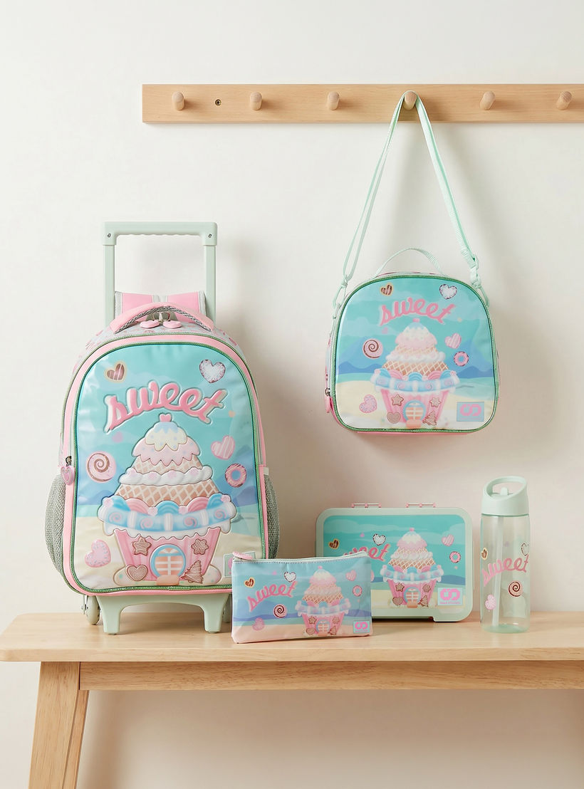 SAMI STUDIO Printed 5-Piece School Trolley Bag Set for Girls 5-8 Years with Lunch Bag - 16 inches-school-bagsandbackpacks-trolleybags-image-1