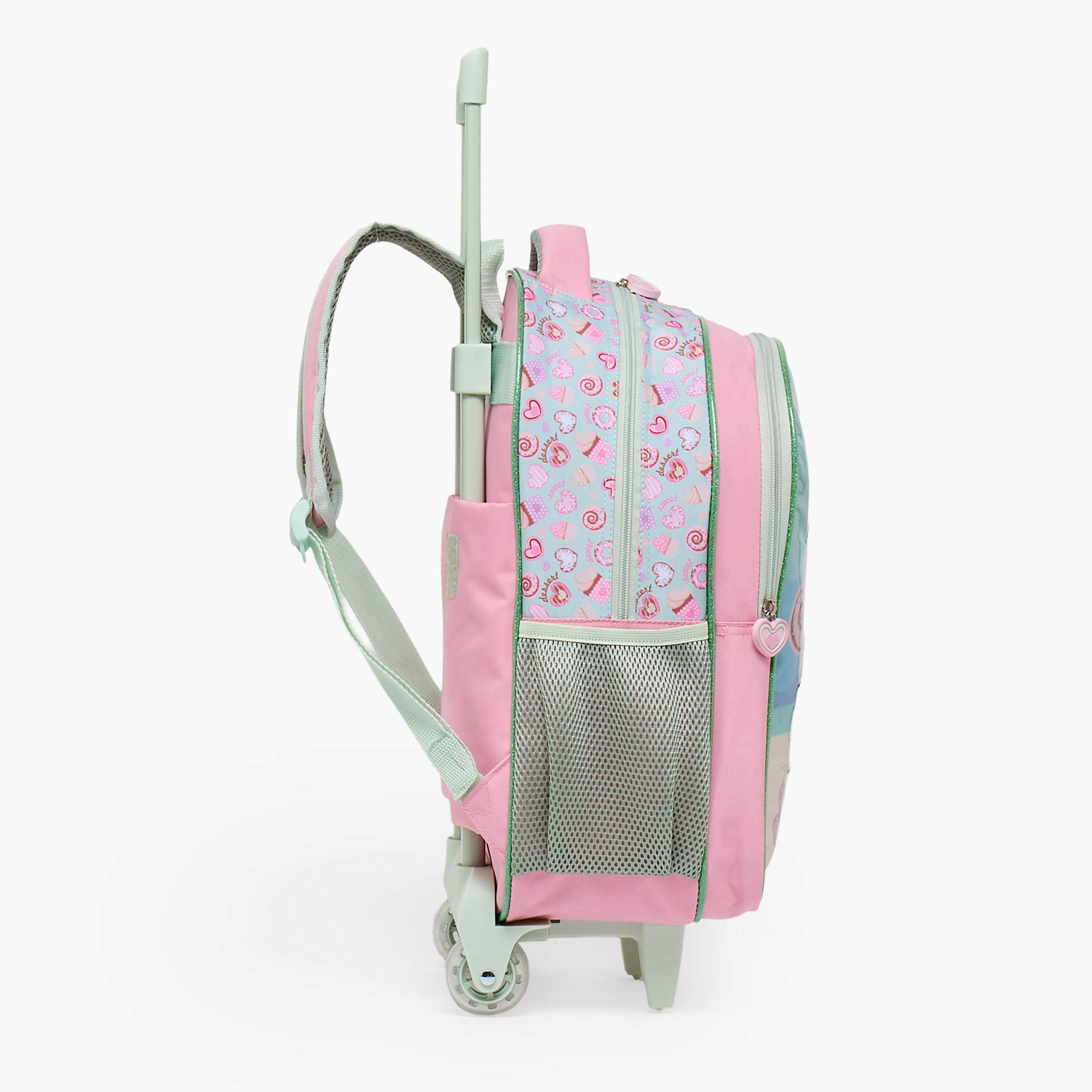 SAMI STUDIO Printed 5-Piece School Trolley Bag Set for Girls 5-8 Years with Lunch Bag - 16 inches-school-bagsandbackpacks-trolleybags-image-10