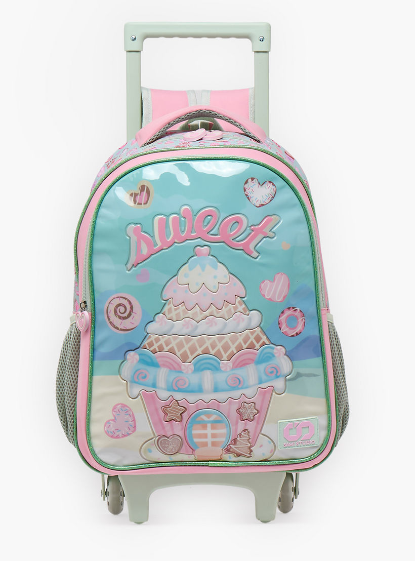 SAMI STUDIO Printed 5-Piece School Trolley Bag Set for Girls 5-8 Years with Lunch Bag - 16 inches-school-bagsandbackpacks-trolleybags-image-4