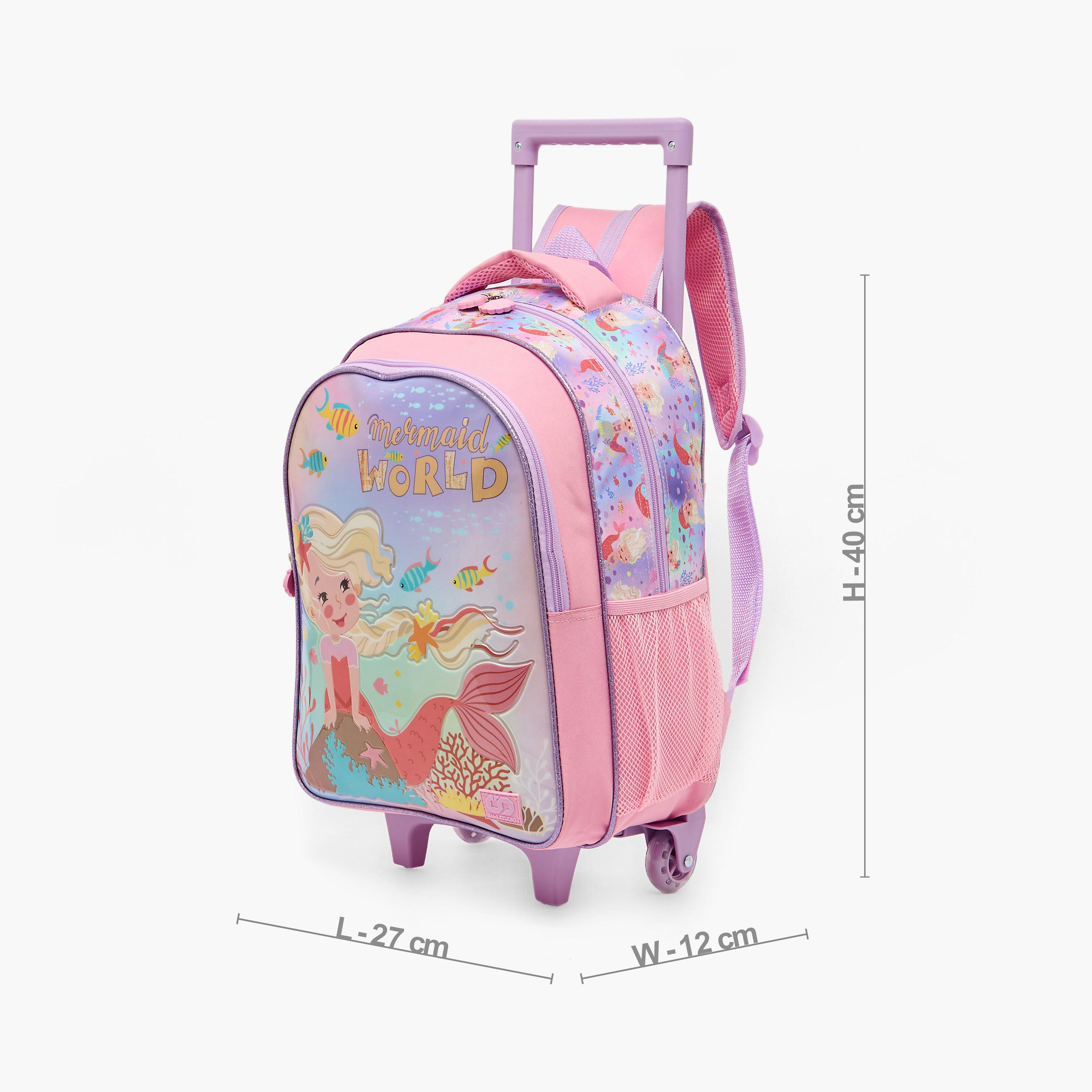 SAMI STUDIO Mermaid 5-Piece School Trolley Bag Set for Girls 5-8 Years with Lunch Box - 16 inches-school-bagsandbackpacks-trolleybags-image-10