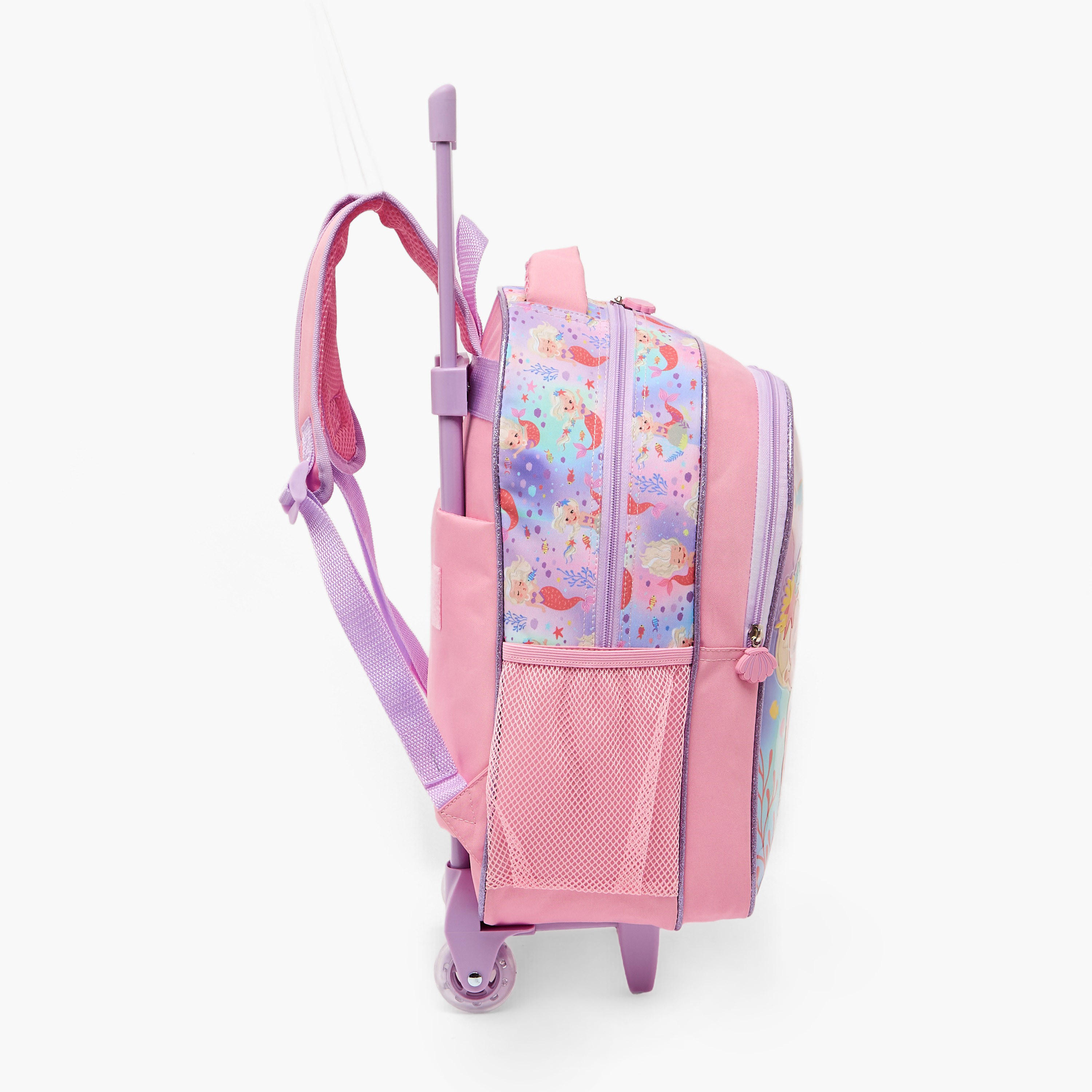 SAMI STUDIO Mermaid 5-Piece School Trolley Bag Set for Girls 5-8 Years with Lunch Box - 16 inches-school-bagsandbackpacks-trolleybags-image-11