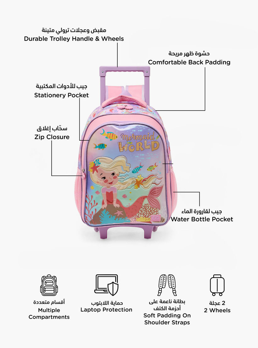SAMI STUDIO Mermaid 5-Piece School Trolley Bag Set for Girls 5-8 Years with Lunch Box - 16 inches-school-bagsandbackpacks-trolleybags-image-3