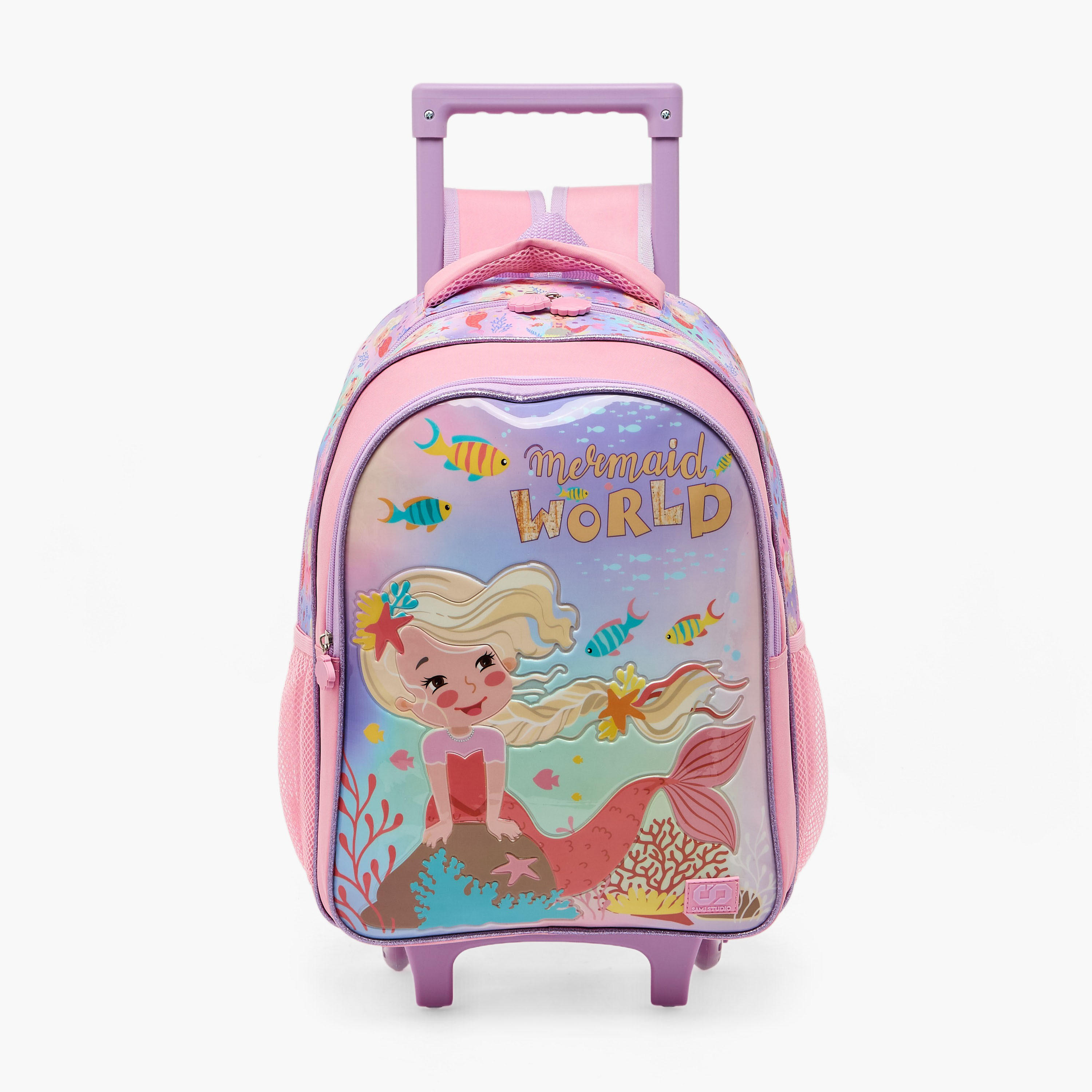 SAMI STUDIO Mermaid 5-Piece School Trolley Bag Set for Girls 5-8 Years with Lunch Box - 16 inches-school-bagsandbackpacks-trolleybags-image-4