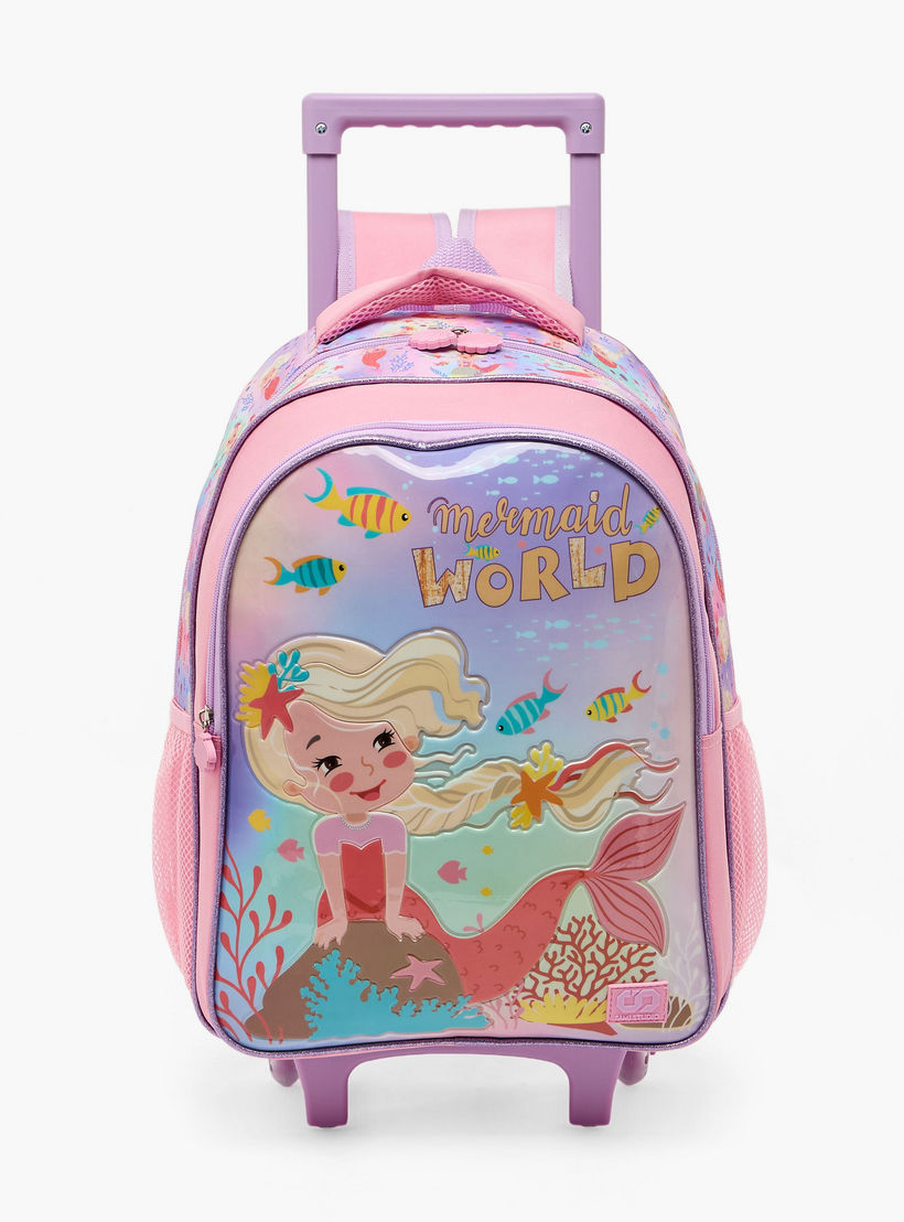 SAMI STUDIO Mermaid 5-Piece School Trolley Bag Set for Girls 5-8 Years with Lunch Box - 16 inches-school-bagsandbackpacks-trolleybags-image-4