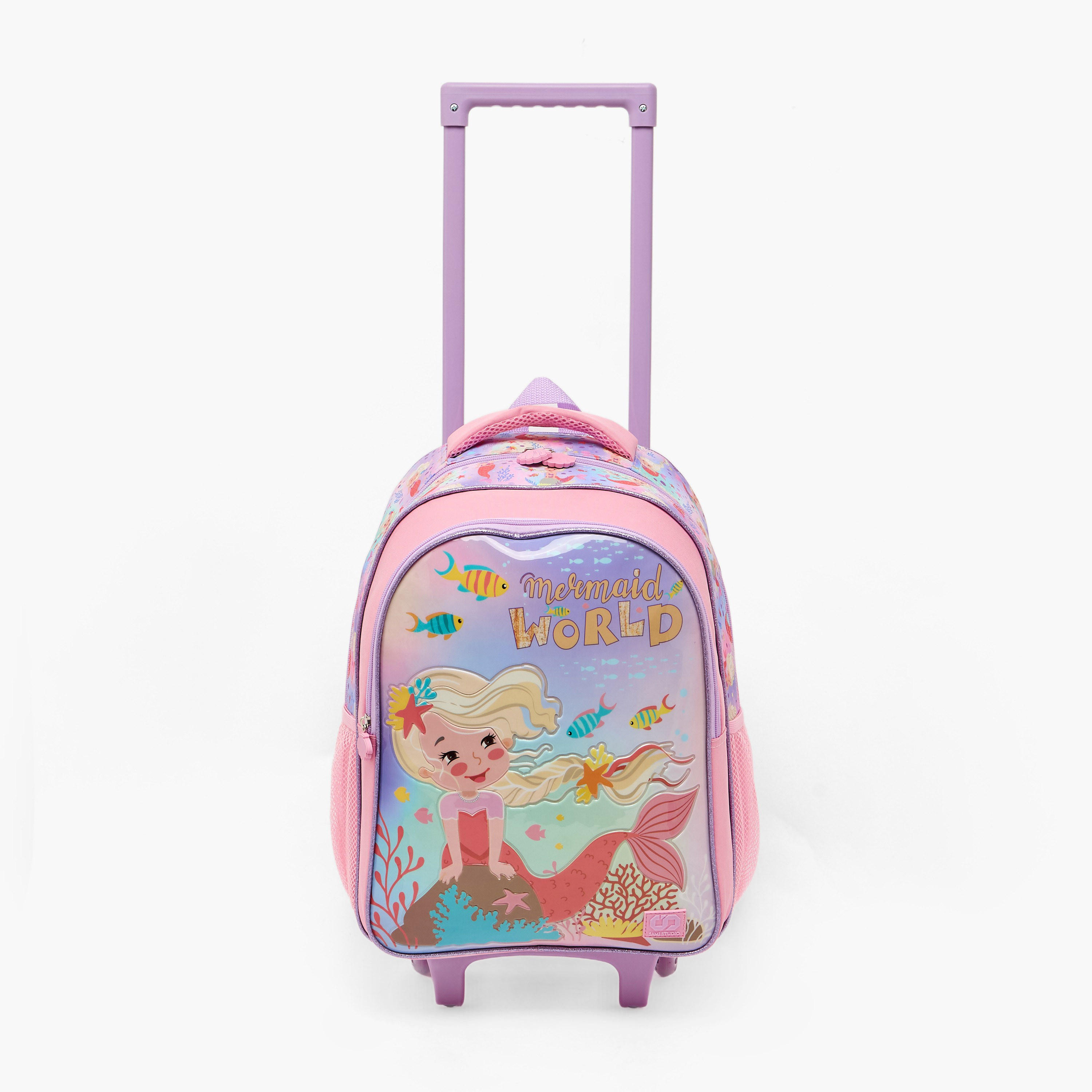 SAMI STUDIO Mermaid 5-Piece School Trolley Bag Set for Girls 5-8 Years with Lunch Box - 16 inches-school-bagsandbackpacks-trolleybags-image-5