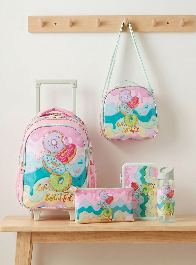 SAMI STUDIO Printed 5-Piece School Trolley Bag Set for Girls 5-8 Years with Lunch Bag - 16 inches-school-bagsandbackpacks-trolleybags-image-1