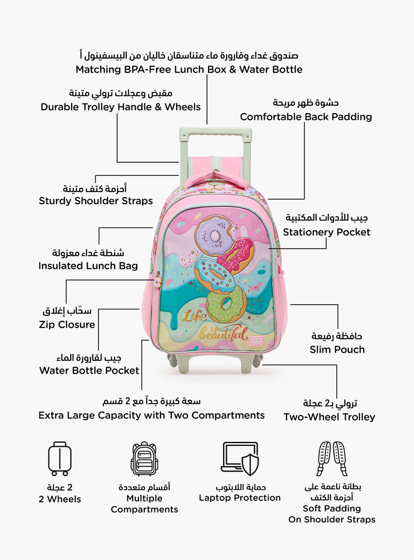 SAMI STUDIO Printed 5-Piece School Trolley Bag Set for Girls 5-8 Years with Lunch Bag - 16 inches-school-bagsandbackpacks-trolleybags-image-3