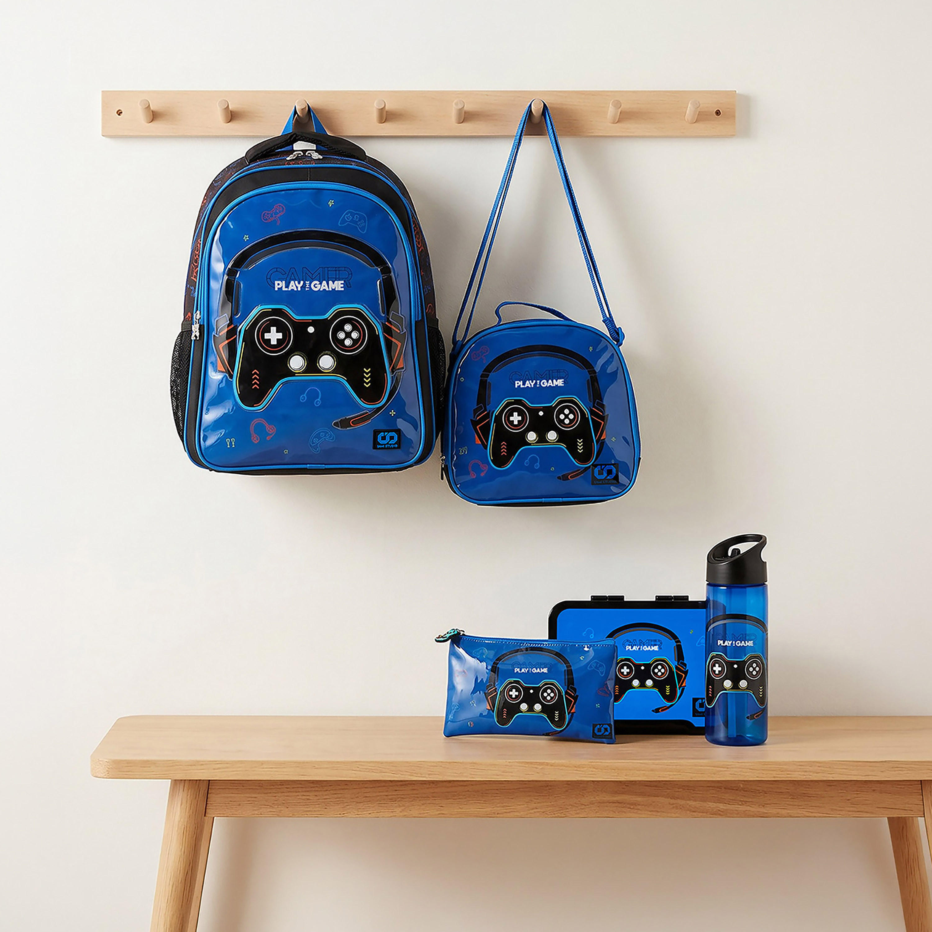 SAMI STUDIO Gaming Print 5-Piece School Backpack Set for Boys 5-8 Years with Lunch Bag - 16 inches-school-bagsandbackpacks-backpacks-image-1