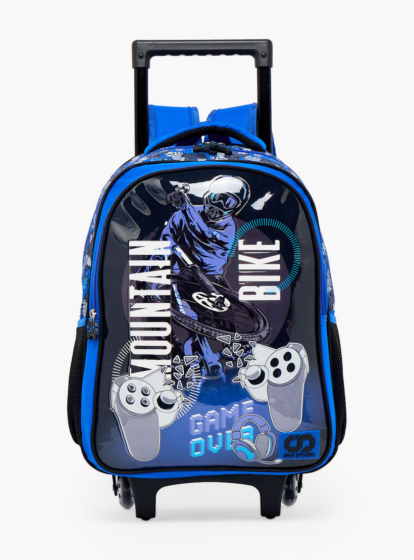 SAMI STUDIO Game Print 5-Piece School Trolley Bag Set for Boys 5-8 Years with Lunch Bag - 16 inches-school-bagsandbackpacks-trolleybags-image-4