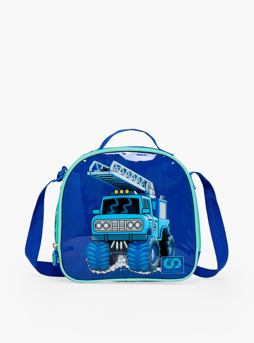 SAMI STUDIO Truck Print 5-Piece School Trolley Bag Set for Boys 5-8 Years with Lunch Bag - 16 inches-school-bagsandbackpacks-trolleybags-image-14
