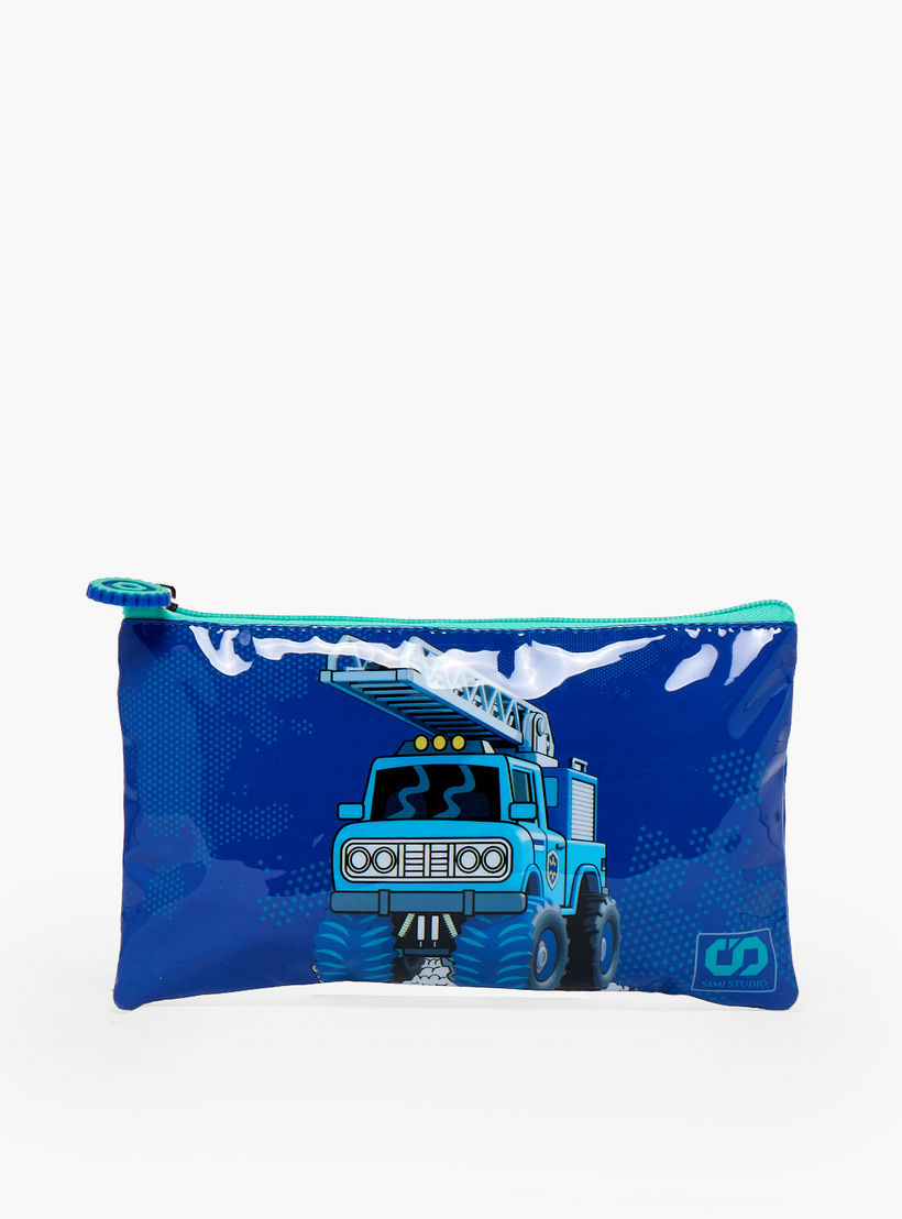 SAMI STUDIO Truck Print 5-Piece School Trolley Bag Set for Boys 5-8 Years with Lunch Bag - 16 inches-school-bagsandbackpacks-trolleybags-image-17