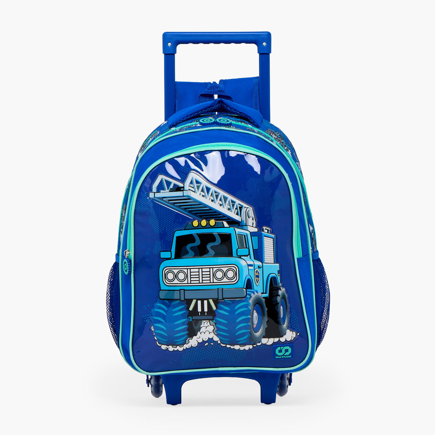 SAMI STUDIO Truck Print 5-Piece School Trolley Bag Set for Boys 5-8 Years with Lunch Bag - 16 inches-school-bagsandbackpacks-trolleybags-image-4