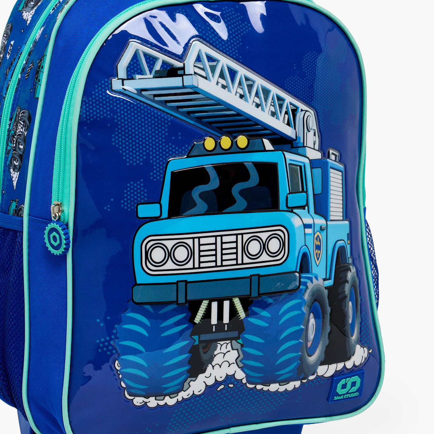 SAMI STUDIO Truck Print 5-Piece School Trolley Bag Set for Boys 5-8 Years with Lunch Bag - 16 inches-school-bagsandbackpacks-trolleybags-image-6