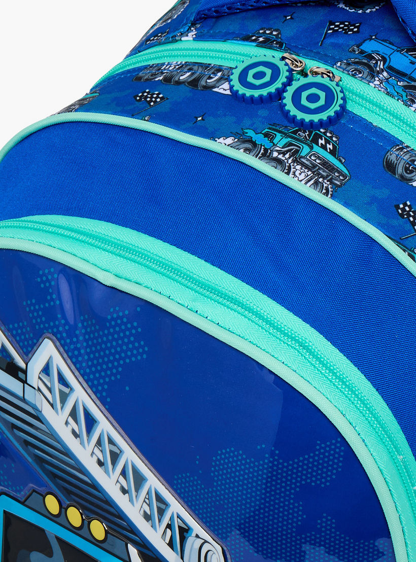 SAMI STUDIO Truck Print 5-Piece School Trolley Bag Set for Boys 5-8 Years with Lunch Bag - 16 inches-school-bagsandbackpacks-trolleybags-image-7