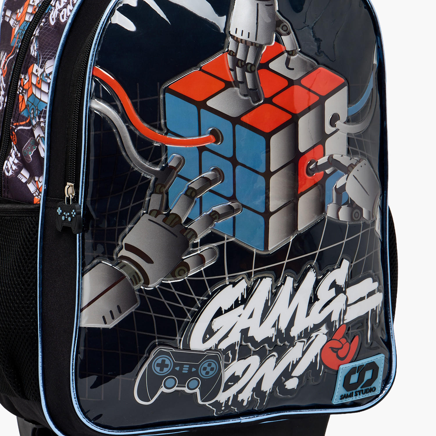 SAMI STUDIO Rubiks Print 5-Piece School Trolley Bag Set for Boys 5-8 Years with Lunch Bag -16 inches-school-bagsandbackpacks-trolleybags-image-6
