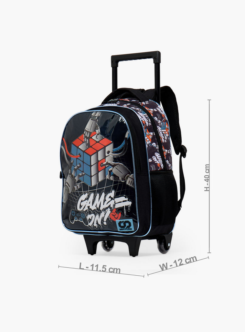 SAMI STUDIO Rubiks Print 5-Piece School Trolley Bag Set for Boys 5-8 Years with Lunch Bag -16 inches-school-bagsandbackpacks-trolleybags-image-9