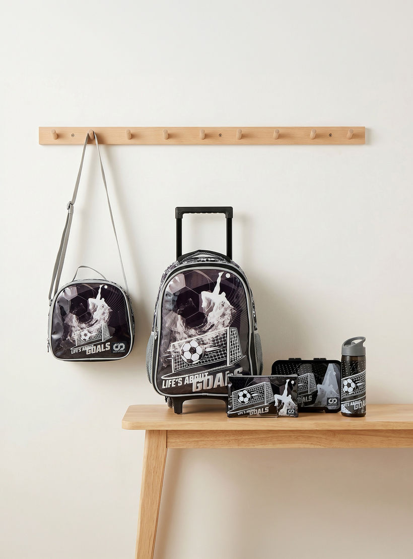 SAMI STUDIO Football 5-Piece School Trolley Bag Set for Boys 5-8 Years with Lunch Bag - 16 inches-school-bagsandbackpacks-trolleybags-image-1