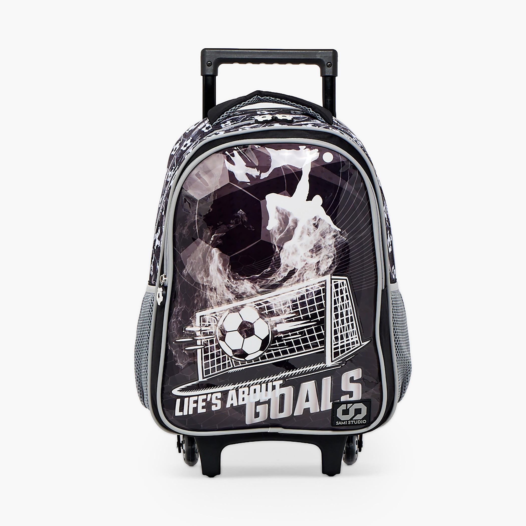 SAMI STUDIO Football 5-Piece School Trolley Bag Set for Boys 5-8 Years with Lunch Bag - 16 inches-school-bagsandbackpacks-trolleybags-image-4