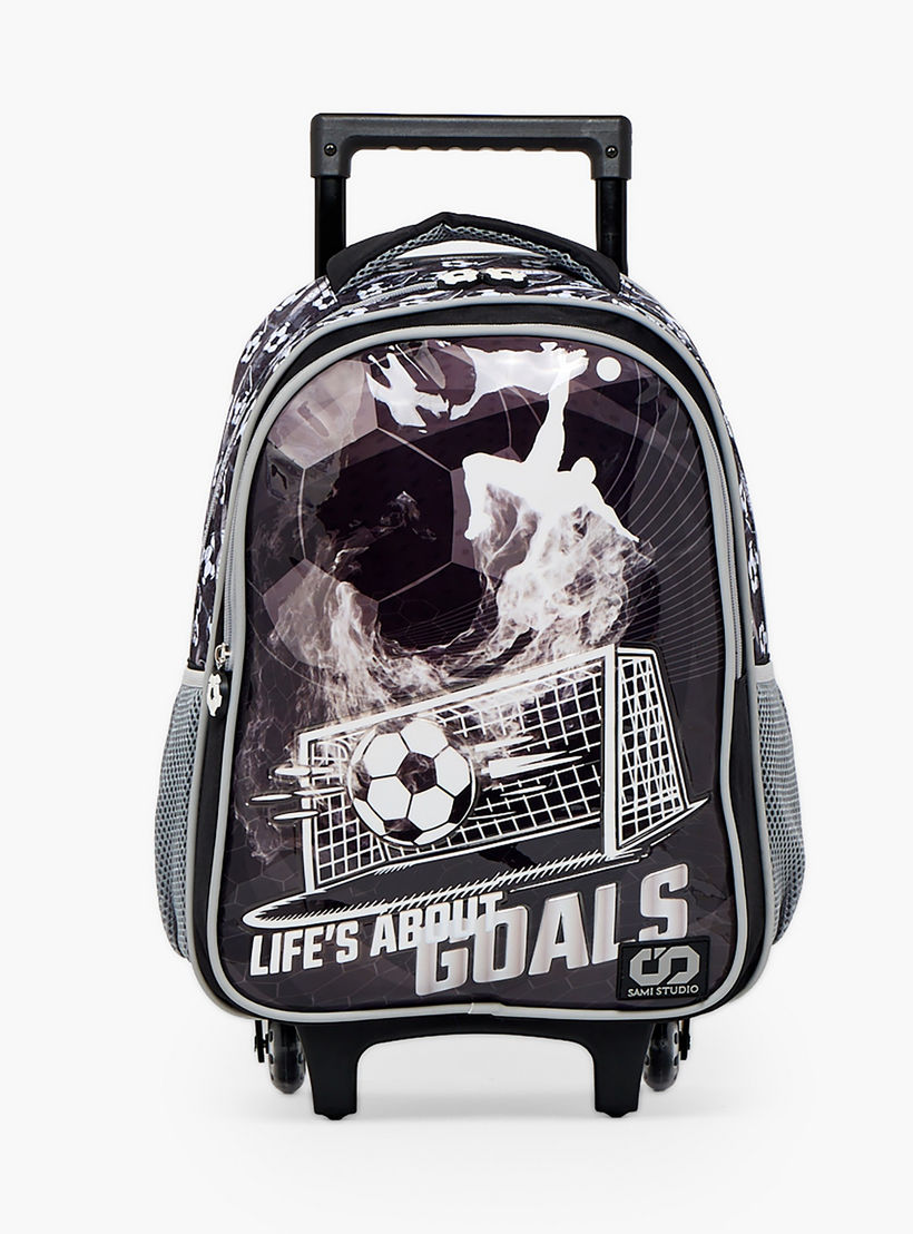 SAMI STUDIO Football 5-Piece School Trolley Bag Set for Boys 5-8 Years with Lunch Bag - 16 inches-school-bagsandbackpacks-trolleybags-image-4