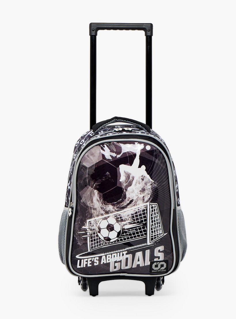SAMI STUDIO Football 5-Piece School Trolley Bag Set for Boys 5-8 Years with Lunch Bag - 16 inches-school-bagsandbackpacks-trolleybags-image-5