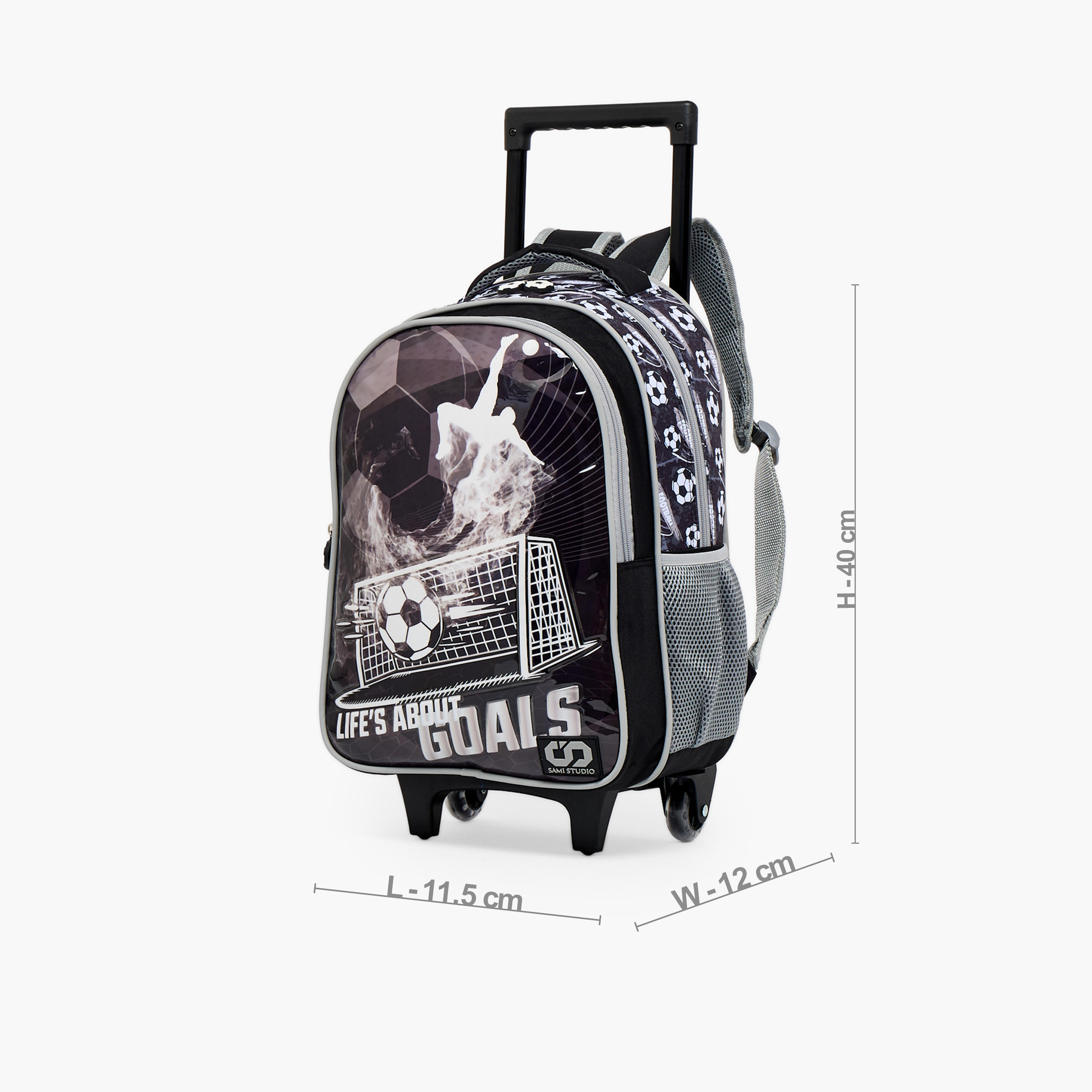 SAMI STUDIO Football 5-Piece School Trolley Bag Set for Boys 5-8 Years with Lunch Bag - 16 inches-school-bagsandbackpacks-trolleybags-image-9